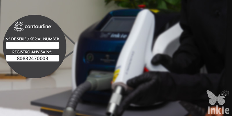 Imagem do Inkie Laser, o pimeiro aparelho para remover tatuagem com ANVISA no Brasil